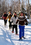 Sharon Anderson, Paule Gingras, Melissa Haberman & Sandra Beaty snowshoeing near Little Rock Pond.  Photo by Rolf Anderson.