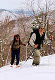 Dillon Devrow and Derek Saborowski ascending the Bear Den Trail.  Photo by Rolf Anderson.